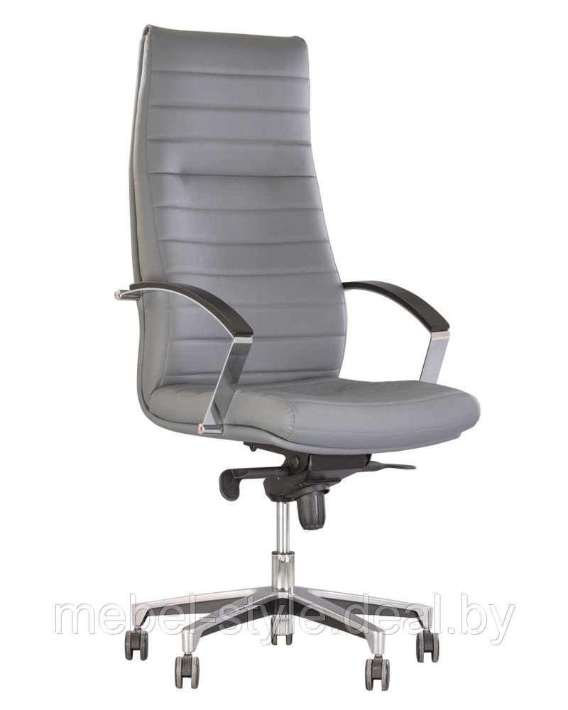 Кожаное кресло ИРИС хром для руководителя, дома и офиса, IRIS Chrome в коже ЭКО - фото 1 - id-p107692249