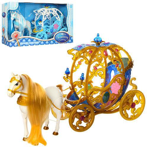 Карета с лошадью и куклой Fantasy Carriage 247A, работает от батареек лошадь ходит, издает звуки. - фото 1 - id-p107693750