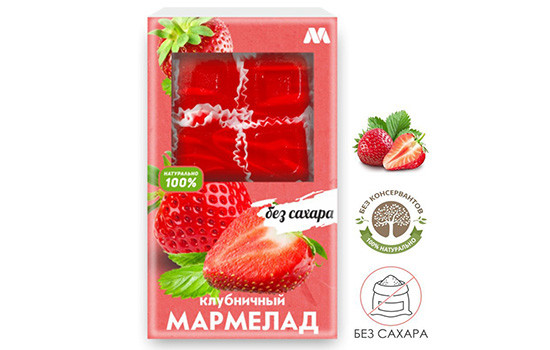 Мармелад без сахара Marme со вкусом клубники, 170 гр. - фото 1 - id-p107787159