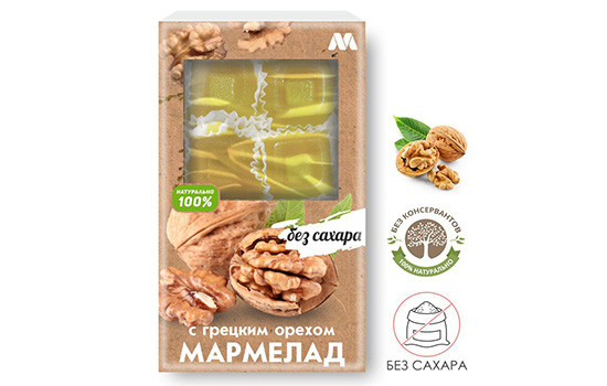 Мармелад без сахара Marme с грецким орехом, 170 гр.