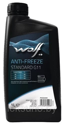 Антифриз WOLF50100/1 G11 Coolant Standard -36°C 1 л синий