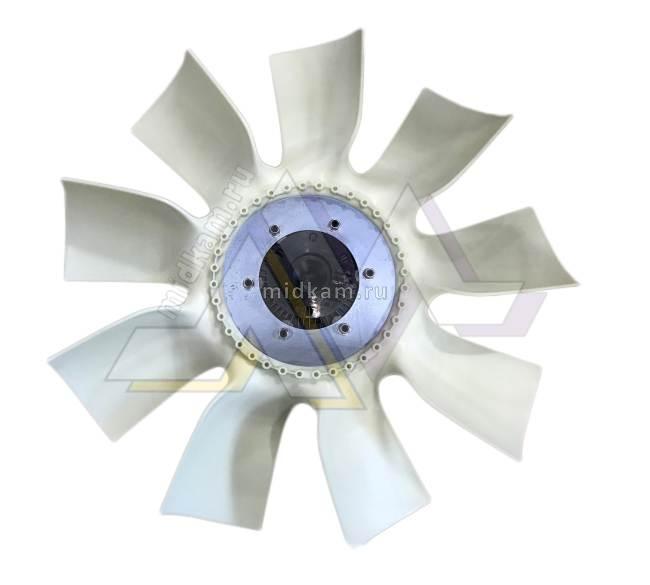 Крыльчатка вентилятора Cummins (с вязкостной муфтой) в сборе 640мм / MAXPOWER - фото 1 - id-p107776102