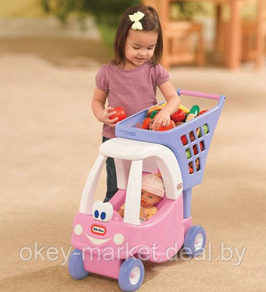 Каталка тележка детская для покупок розовая Little Tikes 620195, фото 3