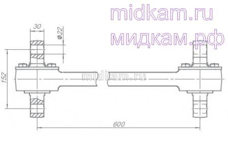 Штанга реактивная 6522/6460 с двухопорным РМШ / РОСТАР - фото 2 - id-p107778963