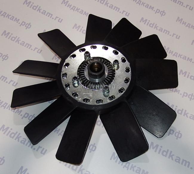 Крыльчатка вентилятора Cummins (с вязскостной муфтой) в сборе 380мм ISF2.8 - фото 3 - id-p107785216