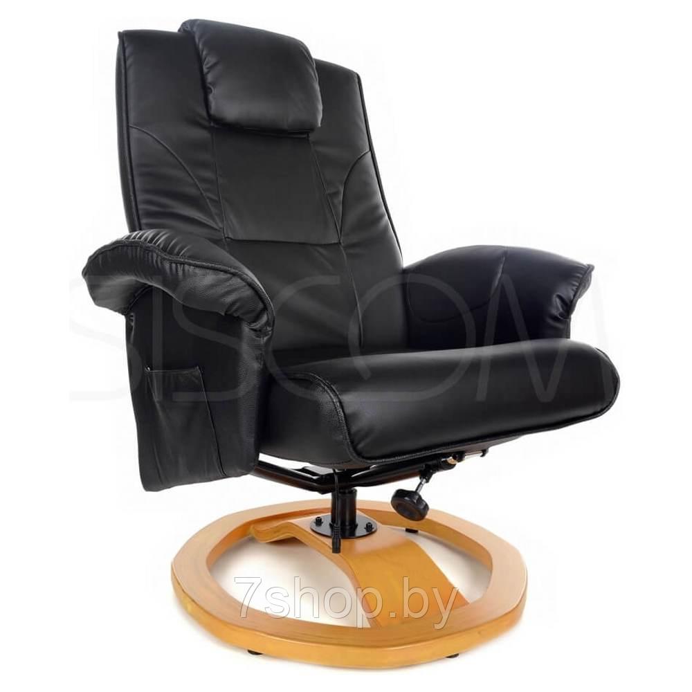 Массажное кресло с пуфом Calviano TV Комфорт (чёрное) - фото 2 - id-p107822280