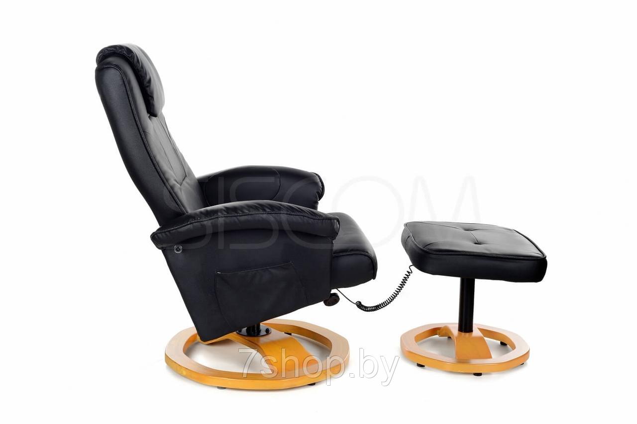Массажное кресло с пуфом Calviano TV Комфорт (чёрное) - фото 4 - id-p107822280