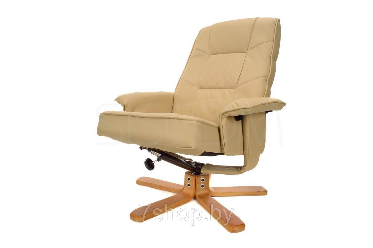 Массажное кресло с пуфом Calviano TV Relax (белое) - фото 1 - id-p107822282