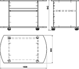 Тумбочка под телевизор на колесных опорах ТВ-1, фото 2