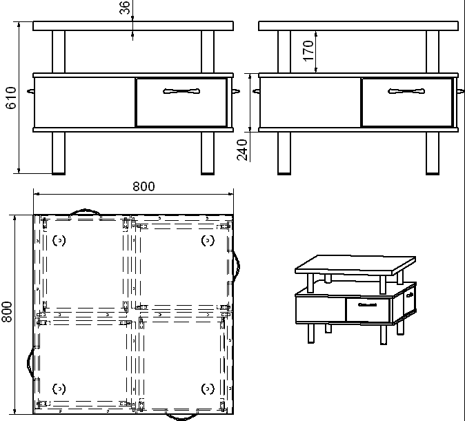 Тумбочка двух ярусная К-4д - фото 3 - id-p107852458