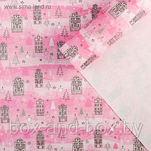Бумага упаковочная крафтовая «Стильный новый год», 70 × 100 см
