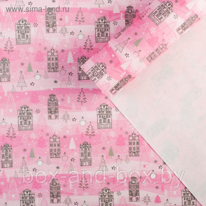 Бумага упаковочная крафтовая «Стильный новый год», 70 × 100 см - фото 1 - id-p107878166