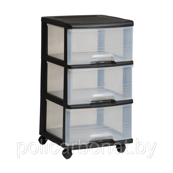 Комод DRAWER System 3X20L, прозр/черный