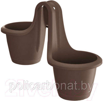 Горшок пластиковый Flower pot RESPANA TWINS коричневый