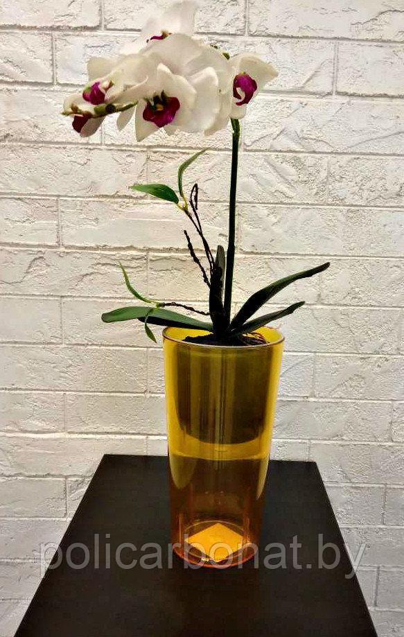 Кашпо для орхидей "Камелия" PS со вставкой, желтый - фото 1 - id-p107896660