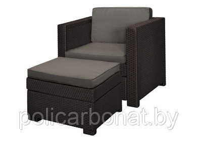 Набор мебели Provence Chillout (кресло и пуф-столик), коричневый