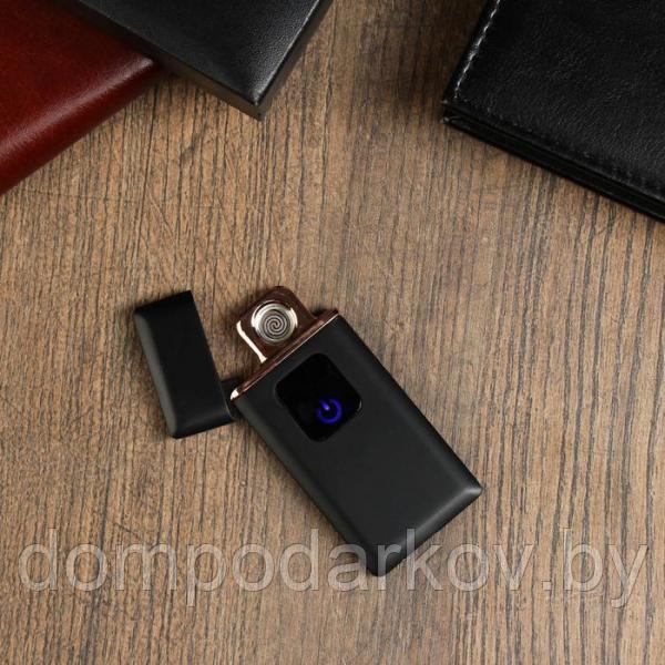 Зажигалка электронная "Люкс", USB, спираль, чёрная, 7х3.5х0.5 см - фото 2 - id-p99610972