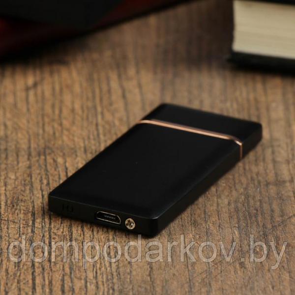 Зажигалка электронная "Люкс", USB, спираль, чёрная, 7х3.5х0.5 см - фото 4 - id-p99610972