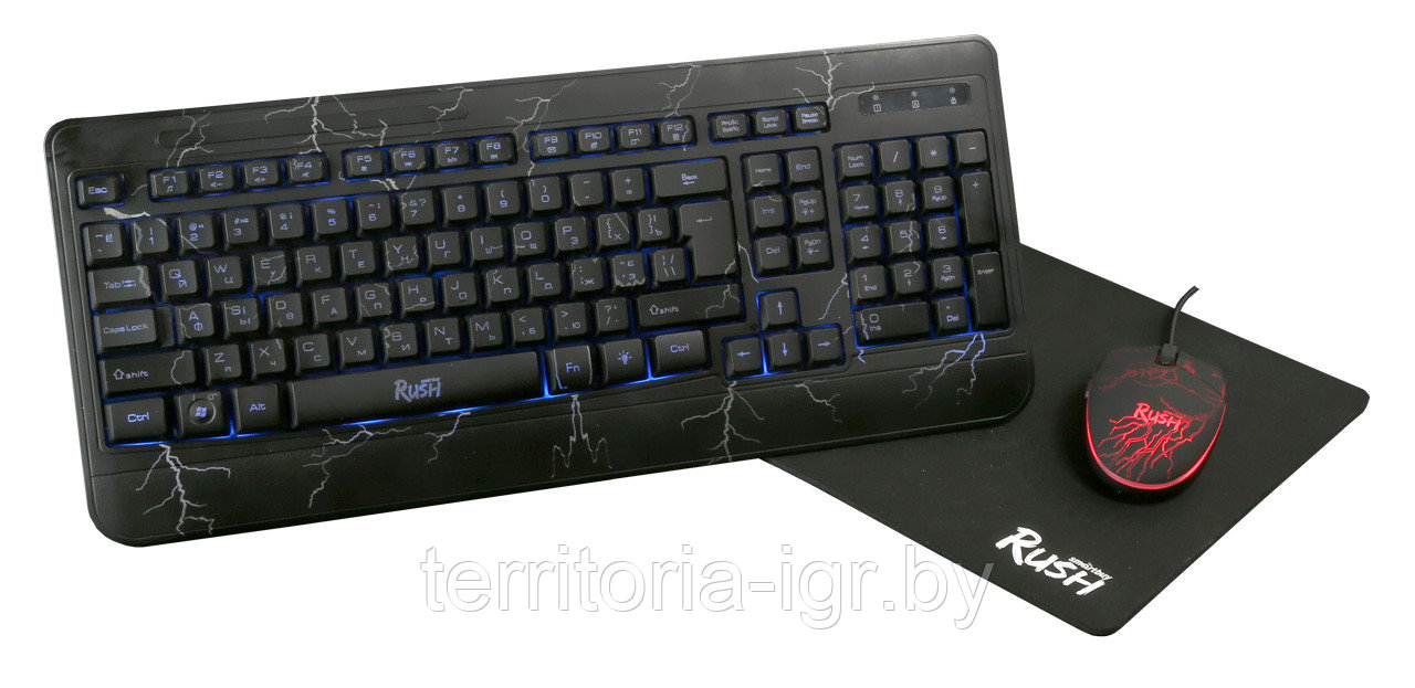 Проводной набор клавиатура + мышь + коврик SBC-715714G-K Rush Smartbuy - фото 2 - id-p107940919