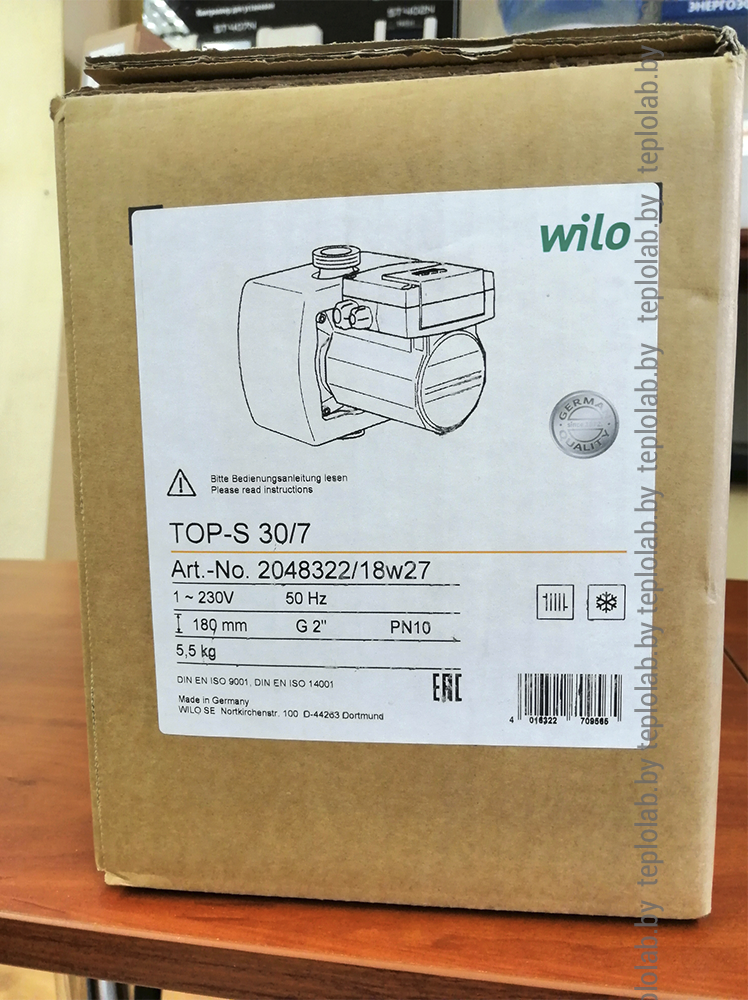 Wilo TOP-S 30/7 EM PN6/10, 220 В циркуляционный насос - фото 6 - id-p18699920