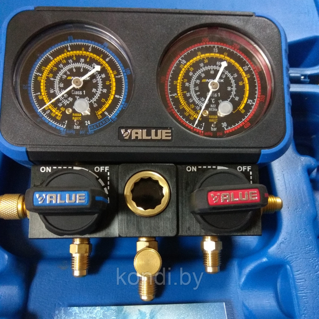 Манометрический коллектор VALUE VRM2-B-0501 (R404A, R22, R134A, R407C) - фото 2 - id-p104060314