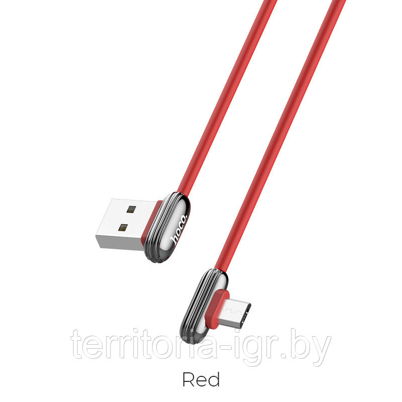 Дата-кабель U60 Micro USB (1.2м) 2.4A. красный Hoco - фото 2 - id-p107972315