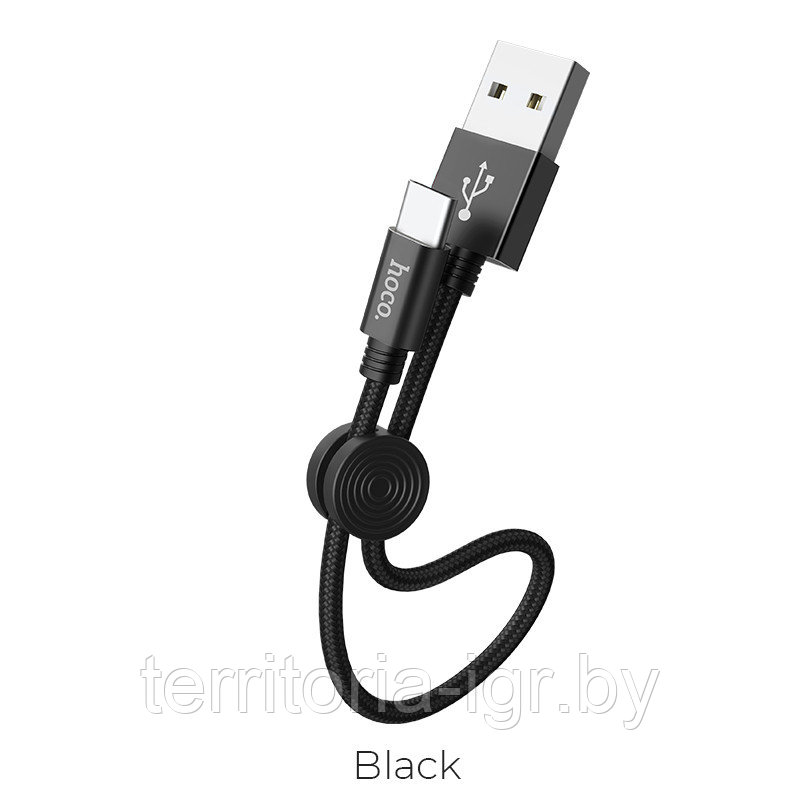 Дата-кабель X35 Micro USB 0.25м. 2.4A. черный Hoco - фото 2 - id-p107973175