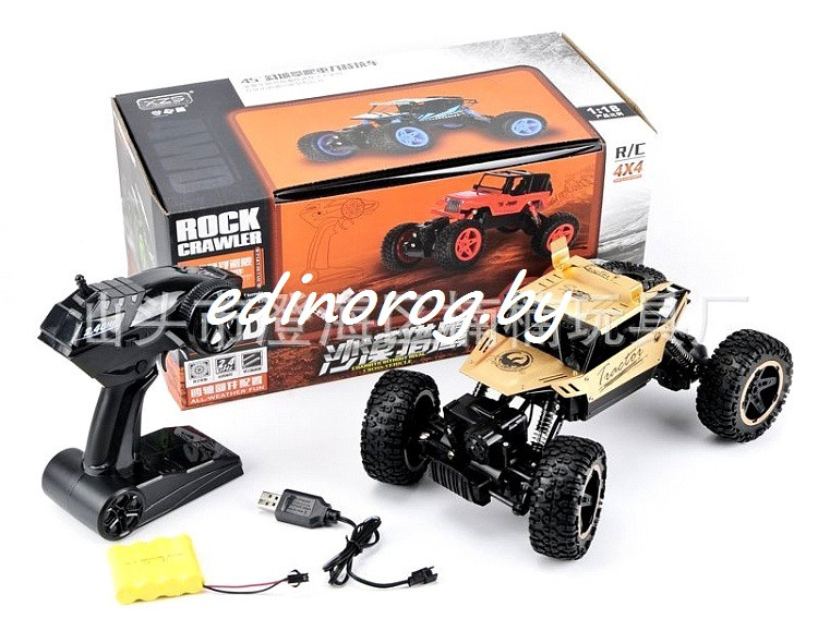 Радиоуправляемый Краулер Rock Crawler с аккумулятором, usb зарядка, частота: 2.4 GHz цвет Золотой.