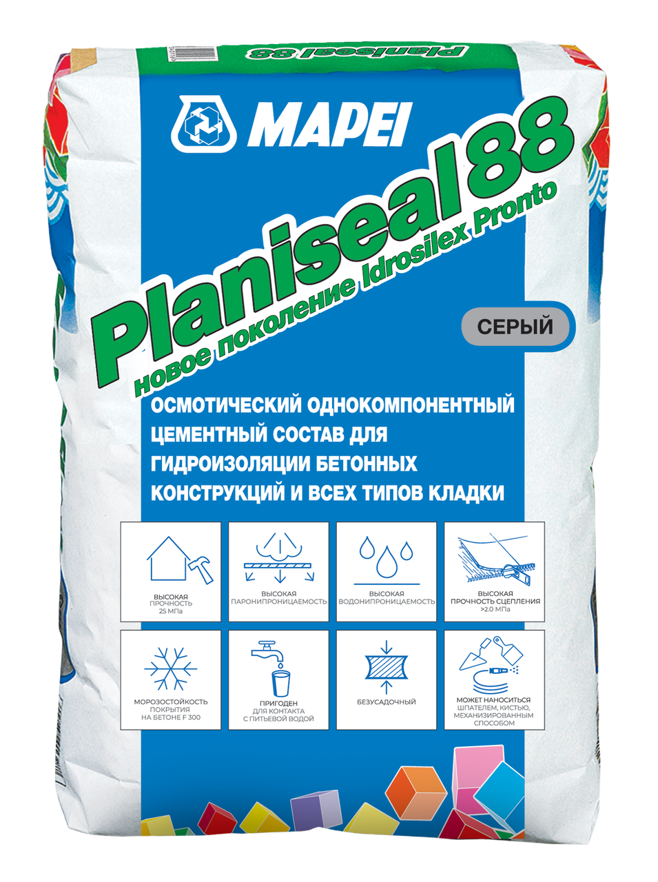 Гидроизоляция Mapei PLANISEAL 88 25кг - фото 1 - id-p107988152