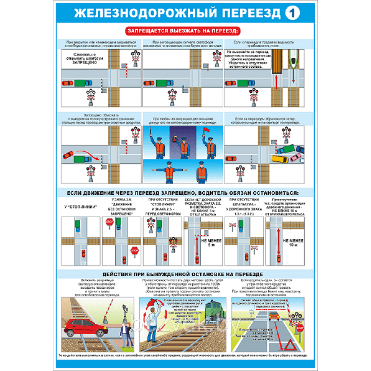 Плакат Железнодорожный переезд часть 1