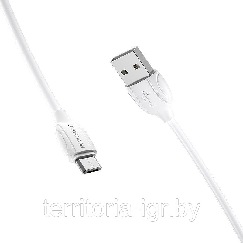 Дата-кабель BX19 Micro USB 1м. 1.3A. белый Borofone - фото 2 - id-p107999215
