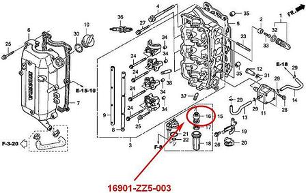 Фильтр топливный Honda BF 40-50-60  16901-ZZ5-003, фото 2