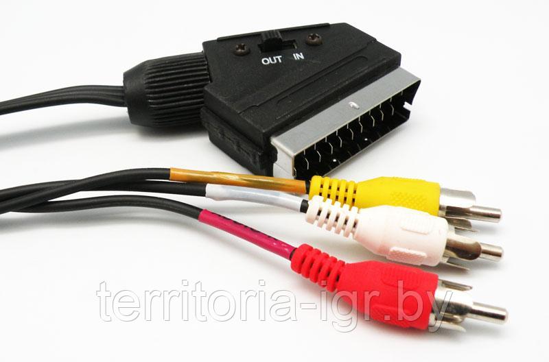 Шнур SCART-3RCA with switch (переключатель вход-выход) Арбаком