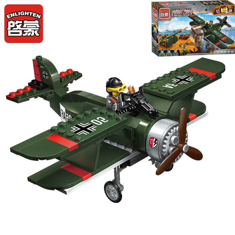 Конструктор 1705 Brick (Брик) Военный самолет, 187 дет., аналог LEGO (Лего) d - фото 1 - id-p108011602