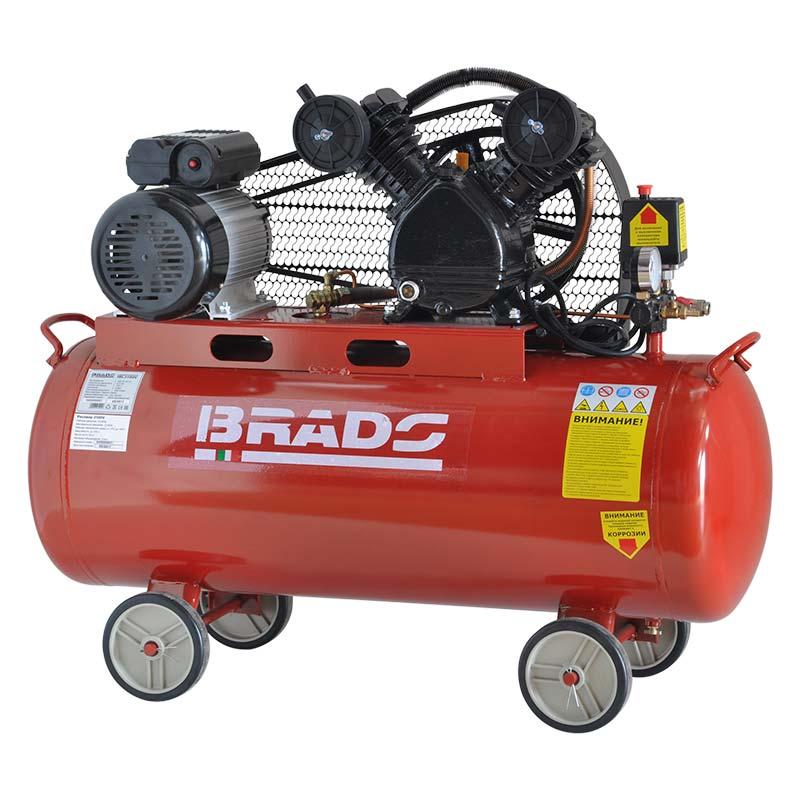 Воздушный компрессор Brado IBL3100V (до 300 л/мин, 8 атм, 100 л, 220 В, 2.2 кВт) - фото 1 - id-p108023053