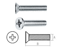 Винт М4х10 мм потай. головка, цинк, кл.пр. 5.8, DIN 965 (25 шт в зип-локе) STARFIX