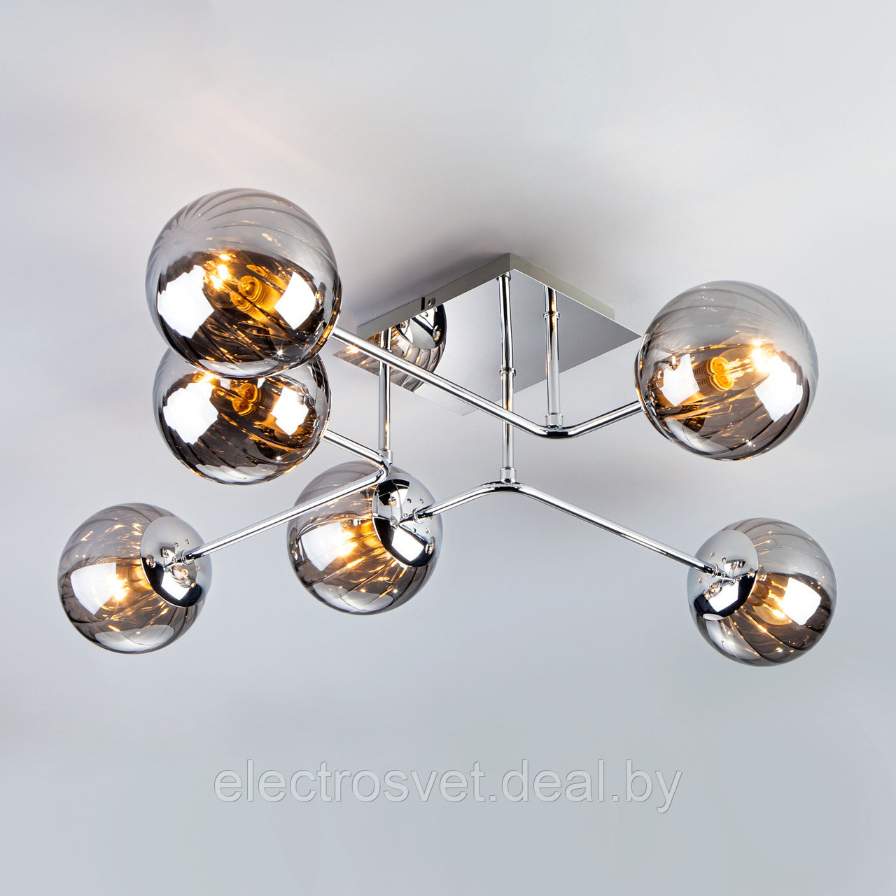 Потолочный светильник с круглыми стеклянными плафонами 30140/6 хром Evita - фото 1 - id-p108025382