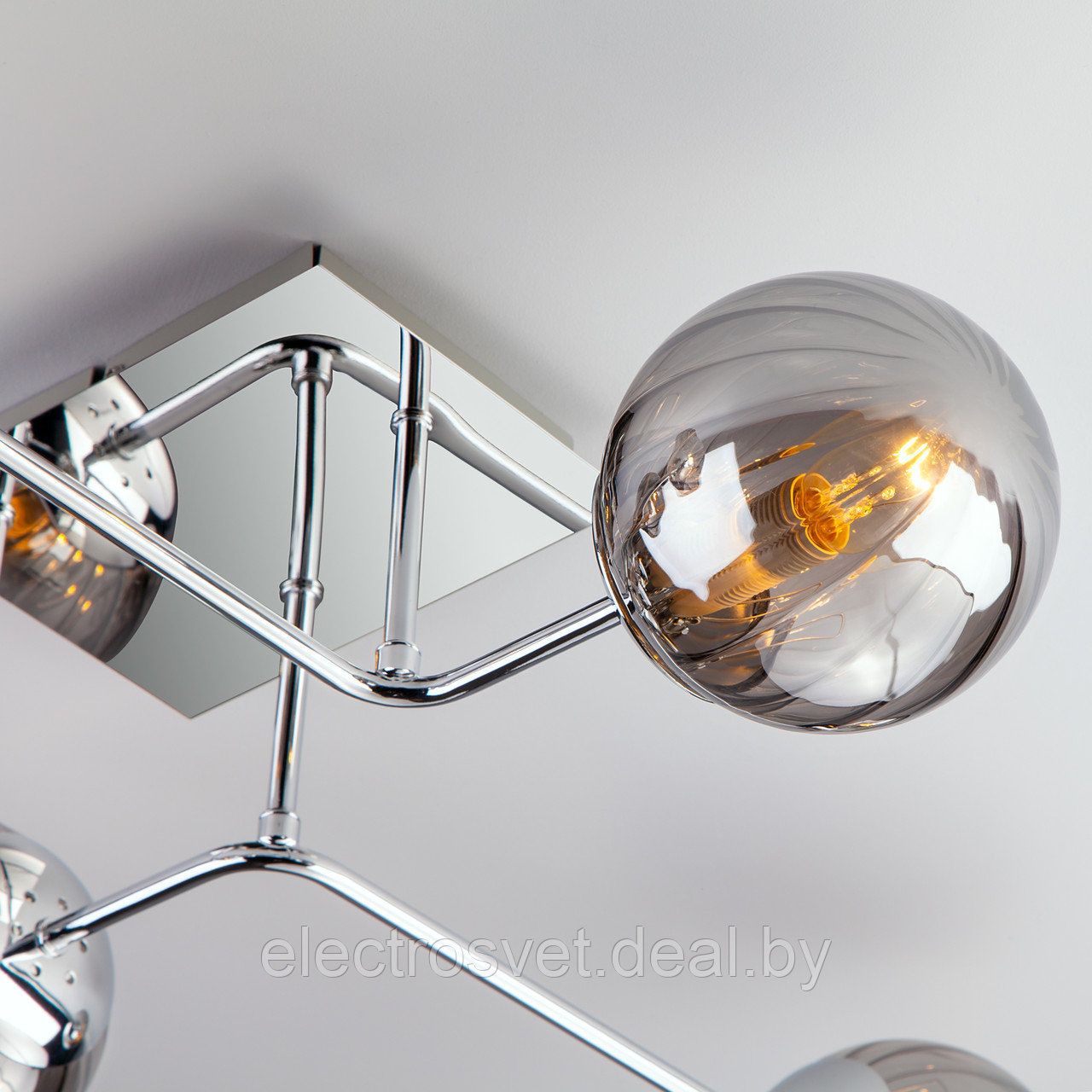 Потолочный светильник с круглыми стеклянными плафонами 30140/6 хром Evita - фото 2 - id-p108025382