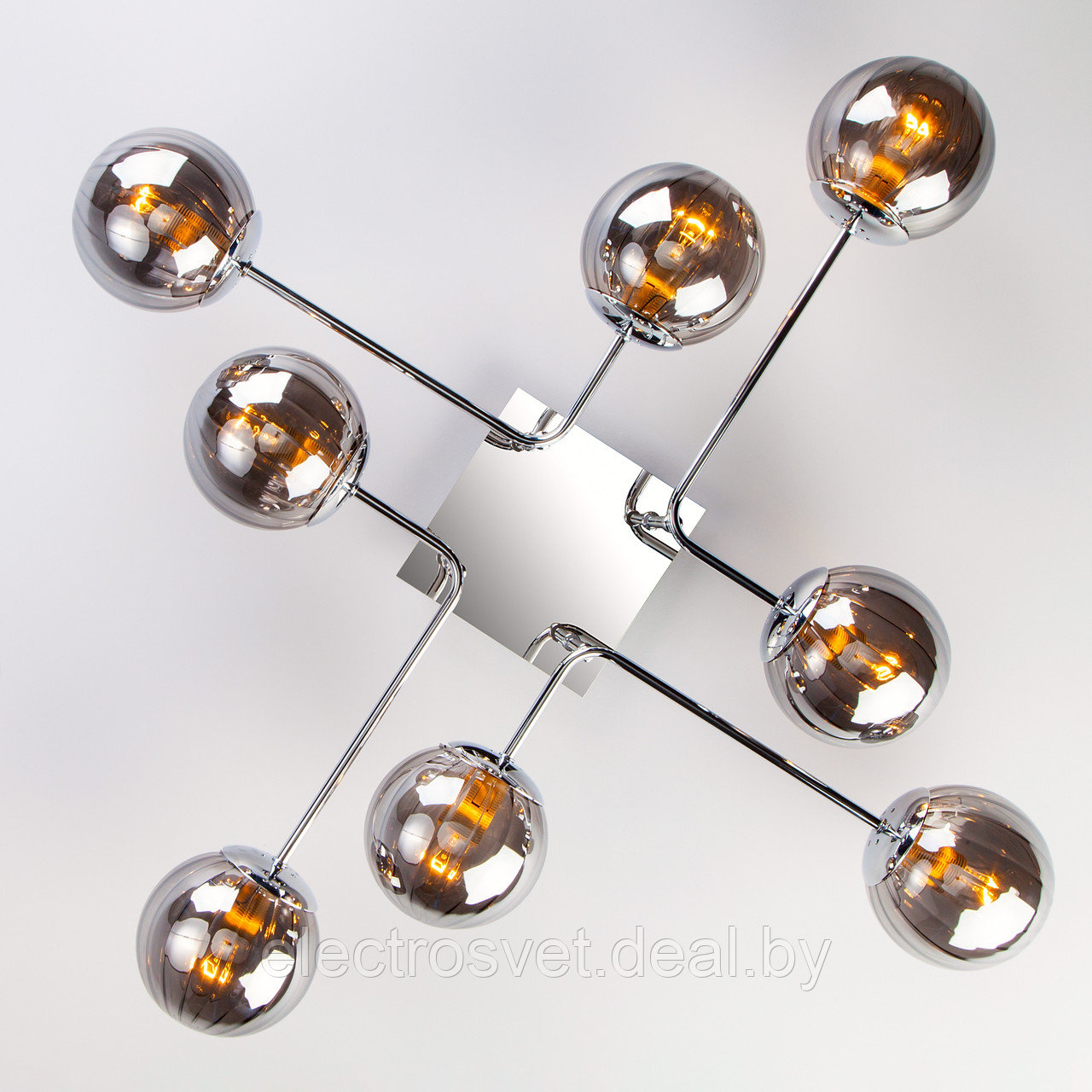 Потолочный светильник с круглыми стеклянными плафонами 30140/8 хром Evita - фото 2 - id-p108025405