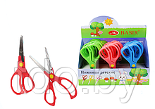 Ножницы: детские, с пластиковыми ручками, длина ножниц 13,0 см, лезвие 5,5 см, в дисплее, 3 цвета.
