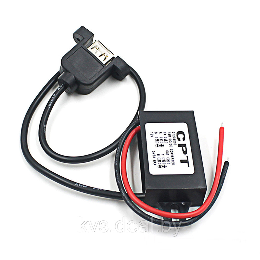 Адаптер DC 12 V-гнездо USB-A 5 V 3 A REXANT - фото 1 - id-p108031255