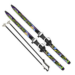 Лыжи подростковые 120/95 см Ski Race с палками и универсальным креплением Цикл на повседневную обувь 5272-00