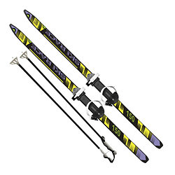 Лыжи подростковые Ski Race 150/110 см с палками и универсальным креплением Цикл на повседневную обувь 6385-00