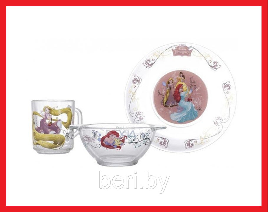 H2135 Детский набор посуды Luminarc Disney "Принцессы", 3 предмета - фото 1 - id-p108046342
