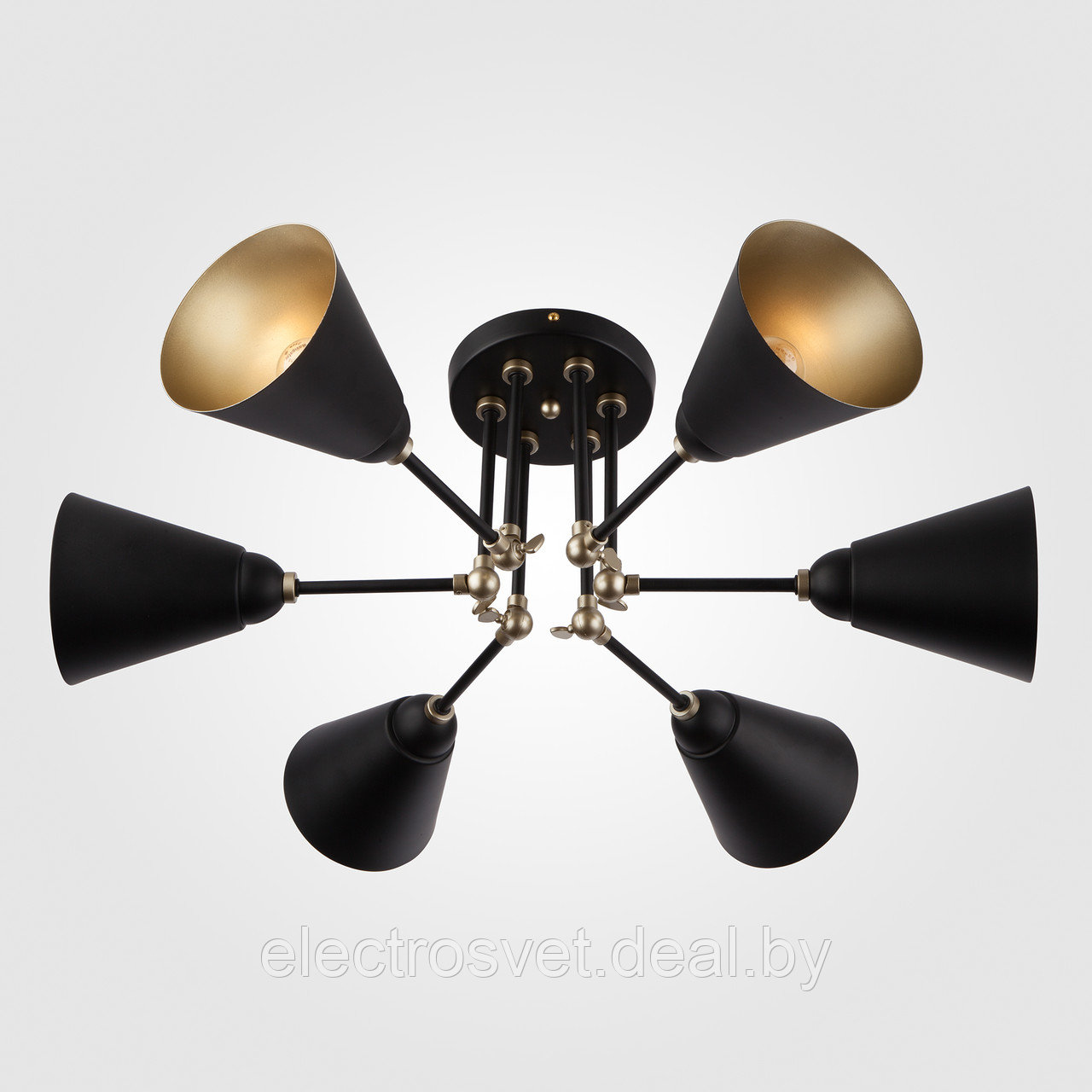 Потолочный светильник с поворотными рожками 70052/6 черный/золото Nigella - фото 1 - id-p108066110