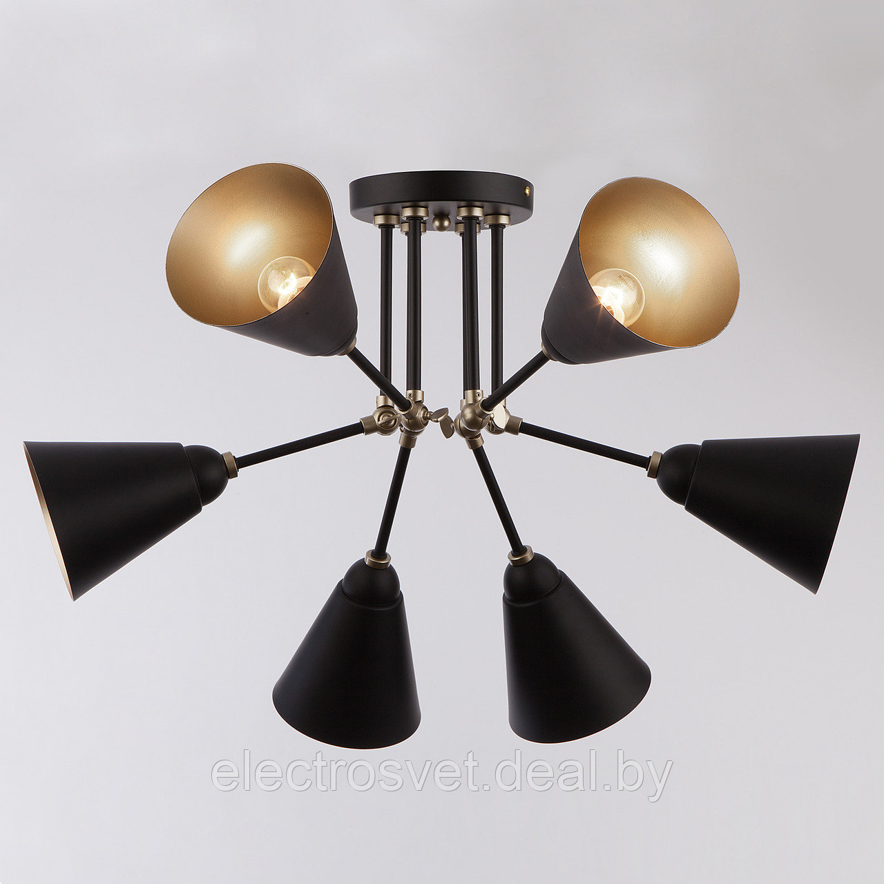 Потолочный светильник с поворотными рожками 70052/6 черный/золото Nigella - фото 2 - id-p108066110
