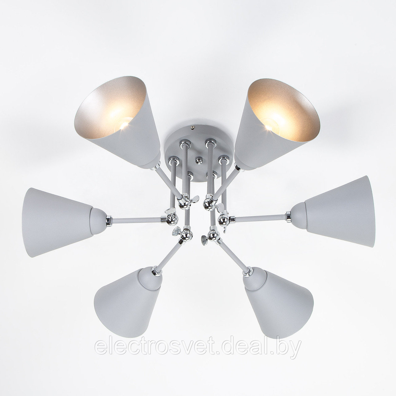 Потолочный светильник с поворотными рожками 70052/6 серый/серебро Nigella - фото 1 - id-p108066130