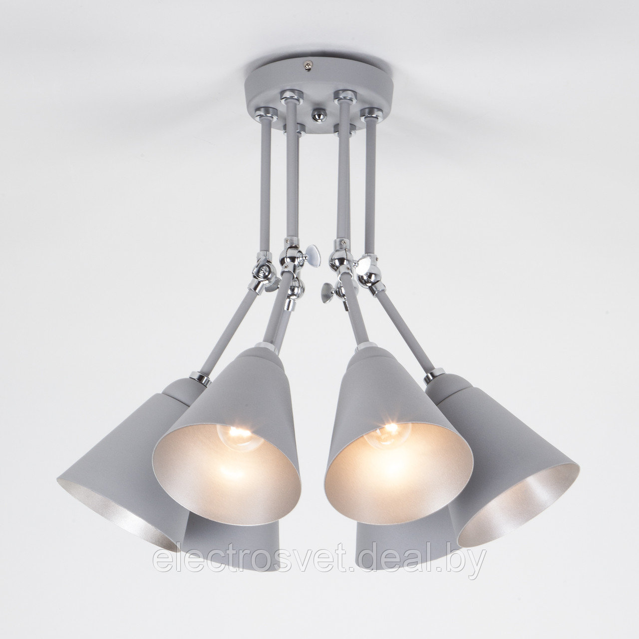 Потолочный светильник с поворотными рожками 70052/6 серый/серебро Nigella - фото 3 - id-p108066130