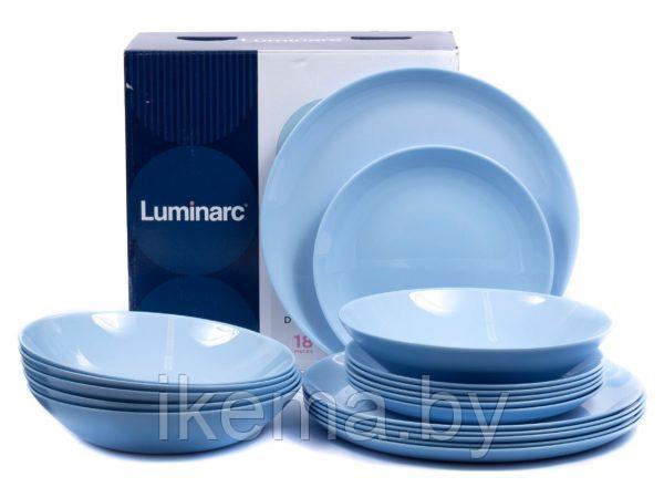 Набор тарелок стеклокерамических Diwali light blue 18 шт. 19/20/25 см. - фото 1 - id-p108067247
