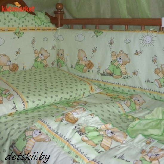 Комплект детского постельного белья Евротек Мишка на прогулке 7 предметов - фото 1 - id-p108067293